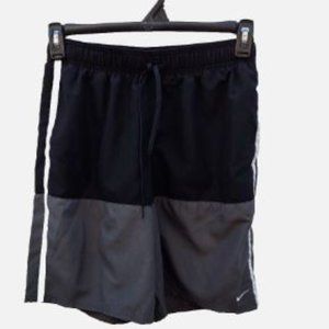 Nike Mens M Black and Gray Swim Trunks Board Shorts Drawstring